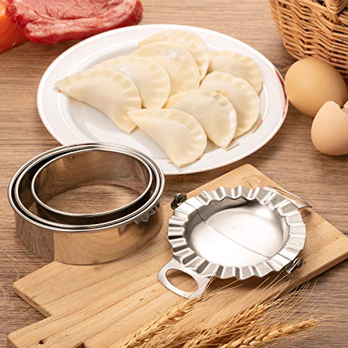 Patelai 6 Pcs Dumpling Maker Set, 3.9" 3.7" 3.2" Press & Skin Cutter