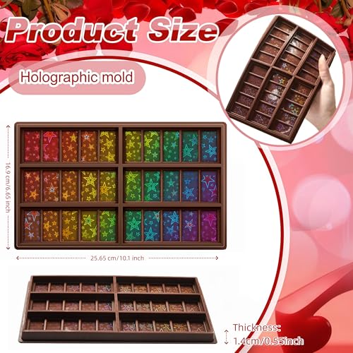 Christmas Star Candy Molds Holographic Chocolate Mold Silicone - color: Star, style: Rectangle