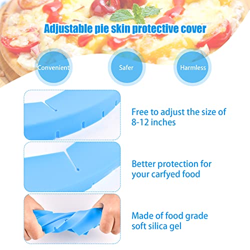 2 Pack Adjustable Silicone Pie Crust Shield, Reusable Pie Edge Protector Cover, Oven Safe Pie Crust Saver Prevents Over-Browning, Flexible Baking Accessory Fit 8-11.4 Inch Pie, Quiche and Pizza