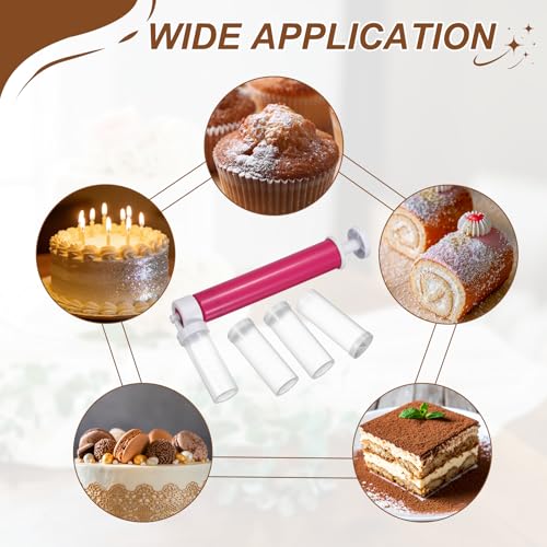 uxcell 2Pcs Manual Air Brush Cake Decorating Cake Air Brush Kit Red - color: Red