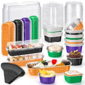 Blushtier 120 Set/240 Pcs Halloween Mini Loaf Pans with Lids and Spoons - color: Dark Colors