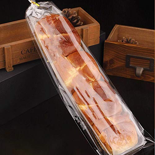 Tecbeauty 300 Cellophane Bags 2.4 x 10 Treats Bag Clear Pretzel Rod Bags, Twist Ties 300 - color: 2x10 Inch