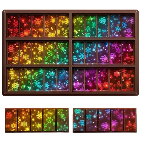 Christmas Snowflake Candy Molds Holographic Chocolate Mold Silicone - color: Rectangle, style: Rectangle