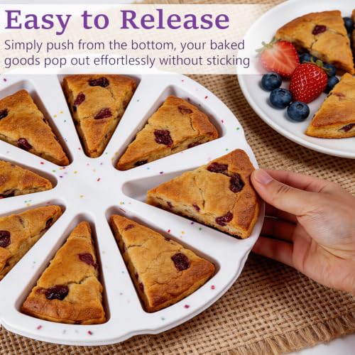 8 Cavity Silicone Scone Pan, Triangle Cake Slice Mold for Baking - size: Scone-Confetti