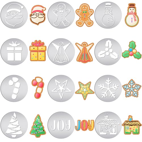 Nuenen 12 Pieces Christmas Cookie Press Discs Set, Stainless Steel for Baking - style: Novel
