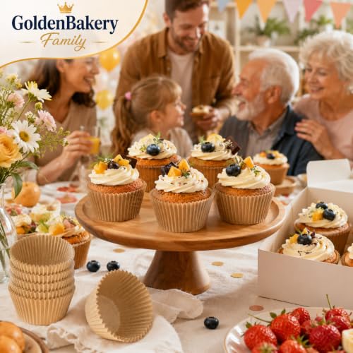 Mini Muffin Liners,500 pcs Natural Mini Cupcake Liners for Baking - color: Natural（500pcs）