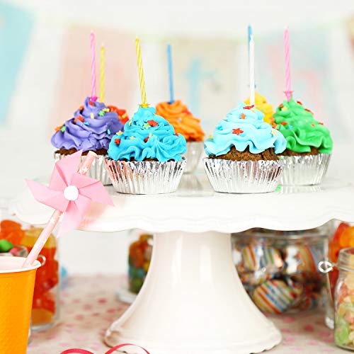 Sumind 400 Pcs Mini Foil Cupcake Liners Holiday Baking Cups,Silver - color: Silver