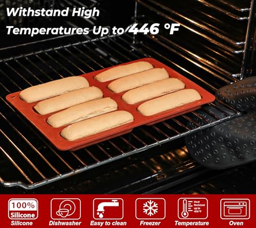 Webake Silicone Cream Canoe Pan, 2-Pack Finger-Shaped Eclair Mold for Baking, Filled Snack Cakes, Chocolate, Soap and Resin - style: Ladyfingers