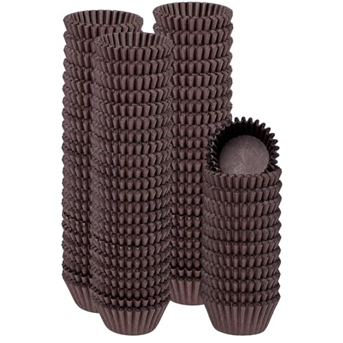 qiqee Coffee Cupcake Liners, 600 Count, Mini Size - color: Coffee, size: Mini Size/600Packs