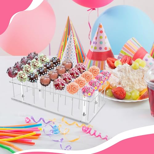 28 Holes Upgrade Cake Pop Stand, Acrylic Lollipop Holder for Display Candy