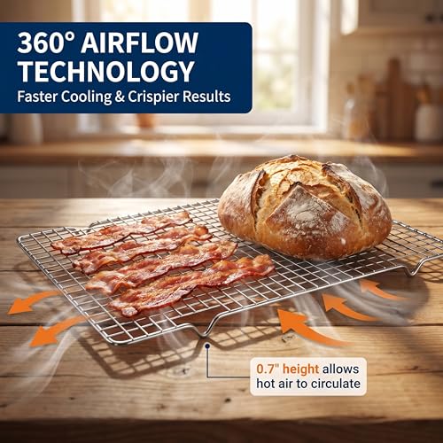 Cooling Rack Set of 5, 10" x 16" Stainless Steel Baking Rack - color: Cooling rack*5