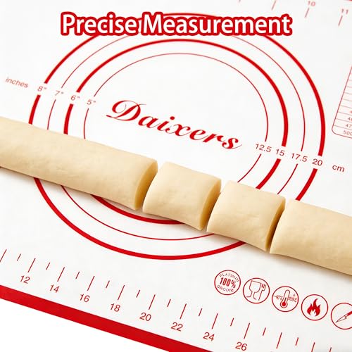 Silicone Baking Mats Set of 2,Extra Large 28" x 20" Small 16" x 12" Non Stick Non Skid Pastry-Mat with Measurements (Red) - size: Large 28" x 20" Small 16" x 12"