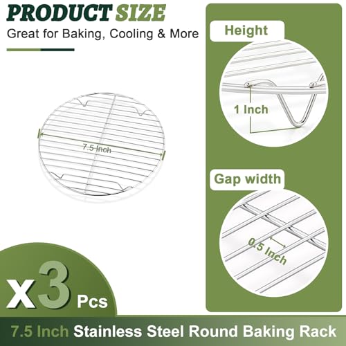 P&P CHEF Round Cooking Rack, Cooling Rack for Steamer, 7.5”, Silver - color: Silver, size: 7.5 Inch