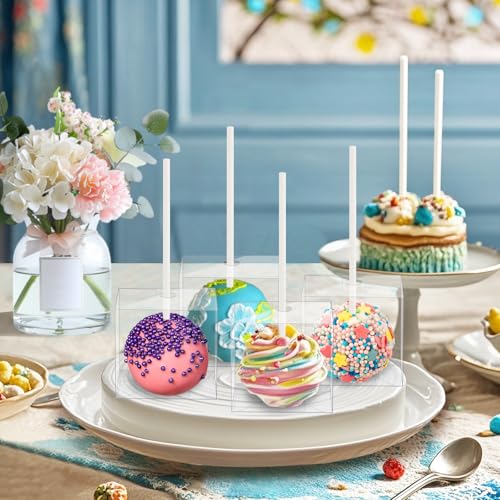 35 Set Cake Pop Boxes with Paper Sticks, Clear Treat Container and Wrap Kit - size: 35 Pack