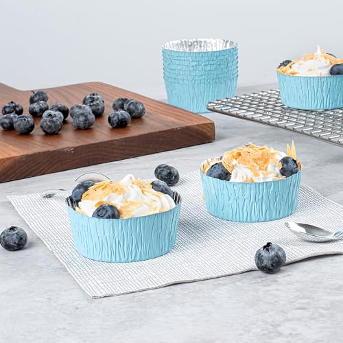 Restaurantware Pastry Tek 3 oz Round Blue Foil Ramekin Cups, 200 Count - color: Blue