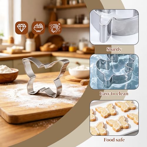 5pcs Flower Cookie Cutter Set, Food Grade Stainless Steel Shapes - color: Flower
