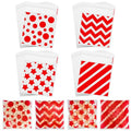 ZYLOP Self Sealing Red Cookie Bags - 200Pcs 4x4 Inch Red Striped Cellophane Treat Bags, Small Clear Plastic Candy Bag for Bakery, Carnival Party Favors, Wedding Sweets & Small Business Packaging - color: Red 200pcs