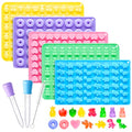 Silicone Gummy Molds Set of 5, Non-stick, with 2 Droppers 1 Clean Brush - size: Mixed Molds 5 Pcs