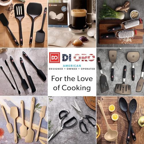 DI ORO Silicone Cooking Spoons - Solid & Slotted Set, 2-Pc Clay - color: Clay