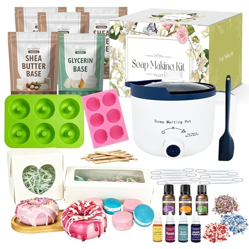 PIUH Donut & Macaron Soap Making Kit for Adults Begineer DIY Creative Soap