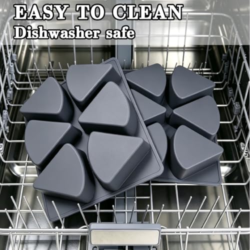 Silicone Scone Pan 6-Cavity, 2-Pack Non-Stick Scone Baking Pan, Heat Resistant for Baking Biscuits, Scones, Cookies, Dishwasher Safe, Gray (Gray)