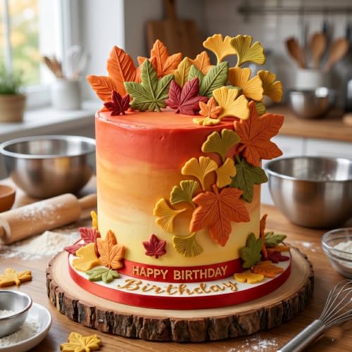 Leaf Silicone Mold Rose Maple Fern Leaves Fondant Molds Set Of 5 - color: Style H