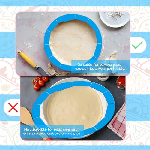 Adjustable Silicone Pie Crust Shield, Reusable for Baking - color: Blue
