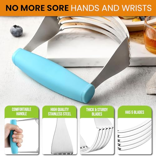 Spring Chef XL Pastry Blender, Durable Dough Blender For Baking - Aqua Sky - color: Blue (Aqua Sky), size: XL | Classic