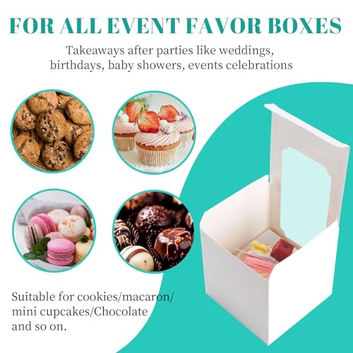 NPLUX 50 Pack Pre - Assembled White Individual Cupcake Boxes with Inserts - color: White-50Pcs