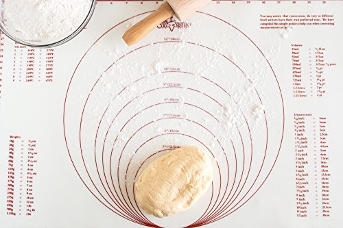 Fox Run Pastry/Baking Mat with Measurements, Silicone - size: 23.3"L x 15.3"W