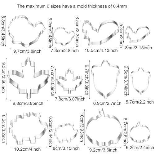 MrCookie Large Autumn/Fall Cookie Cutters,Thickened Stainless Steel - color: Fall/Thanksgiving