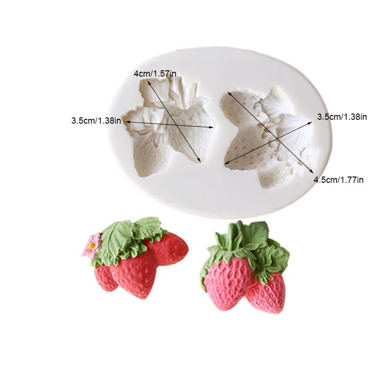 Lovely Small Items Silicone Fondant Molds Set For Cake Topper, Gumpaste, Candy & Chocolate, Polymer Clay and More (Fruits) - color: Fruits