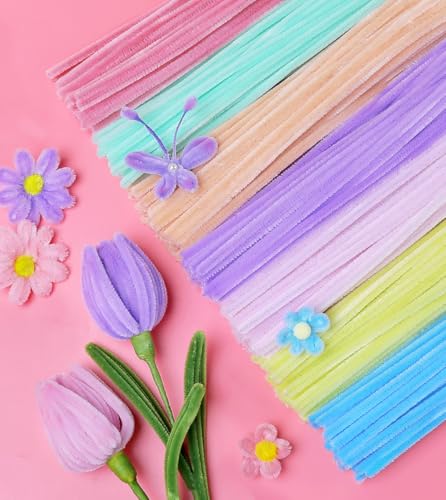 IOOLEEM Pipe Cleaners,200pcs 7 Colors Pastel Macaron Candy Colors - color: Macaron Colors, size: 200 Count