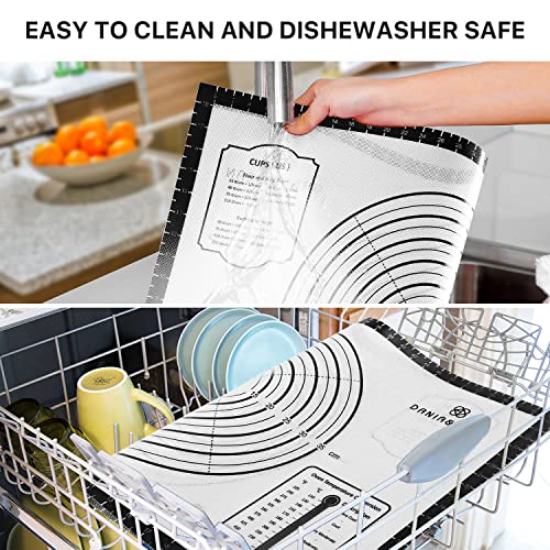 DANIA & DEAN 26"x16" Large Durable Silicone Baking Mat for Pastry and Bread - color: Black, size: 26"L x 16"W