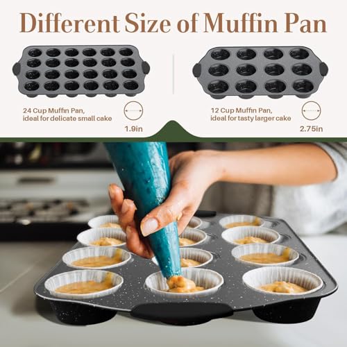 11-Piece Nonstick Baking Pans Set, Stackable Bakeware Sets, Black