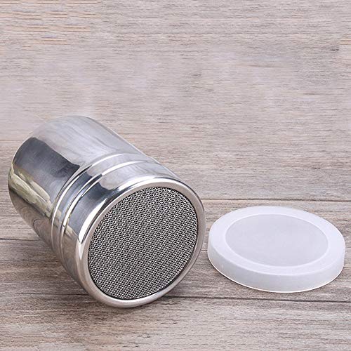 Set of 3Pcs Powder Sugar Shaker with Lid,Stainless Steel Fine Mesh Shaker, for Sifter Cocoa,Cinnamon Powder,Icing Sugar,Chocolate Coffee (Medium) - size: Medium