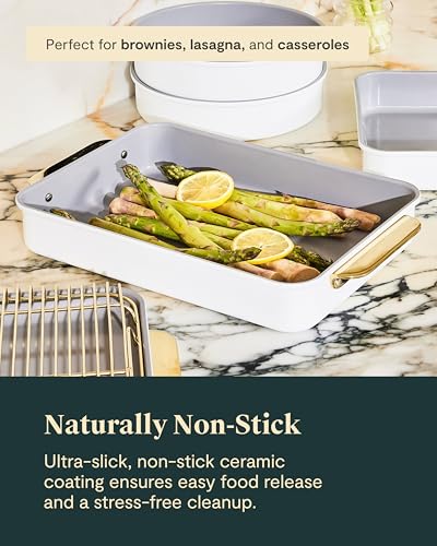 Caraway Non-Stick Rectangle Baking Pan Set - color: Navy, size: Rectangle Pan Trio