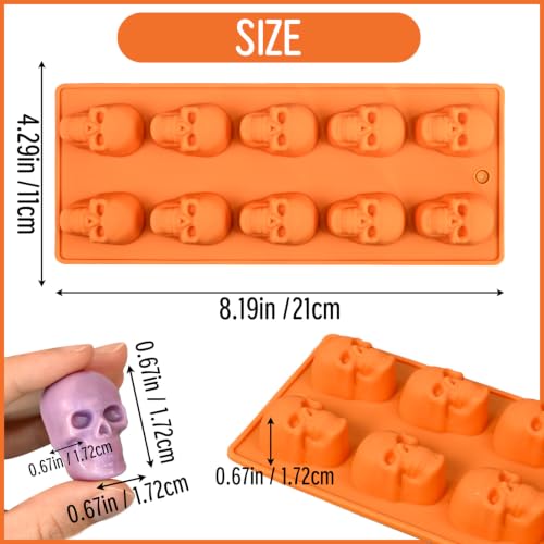 Halloween Mold, 4 Pack Skull Silicone Mold for Chocolate Candy Gummy - color: 4 PCS Halloween skull chocolate molds
