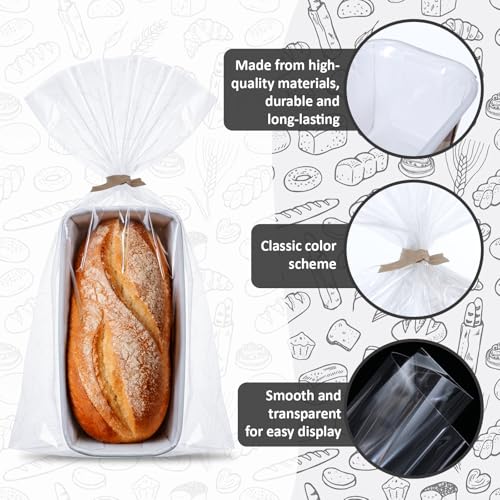 50 Sets Paper Loaf Pans for Baking 6.3 x 2.2 x 2.2 Inch Disposable Paper Baking Pans with Clear Plastic Bags and Kraft Ties Rectangle Cake Mold for Bread Sweets Tea Party (Black Newspaper) - style: Black Newspaper