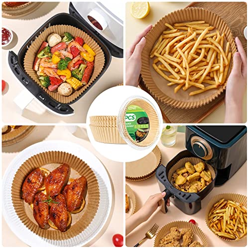 Air Fryer Liners Disposable, 100Pcs Parchment Paper 6.5" Round for 3-5QT - size: 6.5"Round