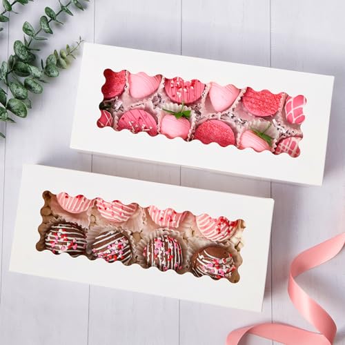 Cookie Boxes with Window, 12x5.5x2.5 Inches, 20 Pack - color: 12.5 x 5.5 x 2.5 Inch