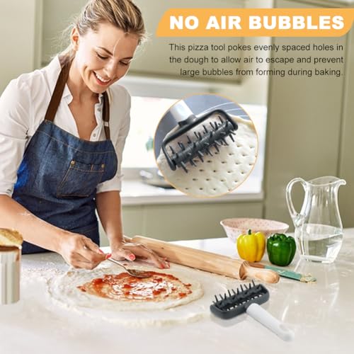 Pizza Dough Docker Dough Roller Spikes to Prevents Air Bubbles