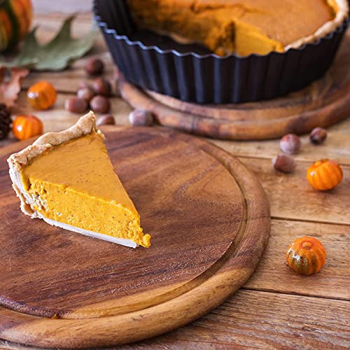 2 Pack 11 Inch Nonstick Tart Pan, Quiche Pan, Carbon Steel Deep-dish Pie Pan with Removable Loose Bottom - size: 11" x 2.2"