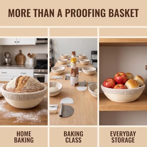 2Pcs 9 Inch Proofing Bread Basket Cloth,Round Cloth Baking Supplies Bread, Breathable Liner Cotton Flax Banneton Proofing Cloths, Sourdough Basket, Bakery Home, Tools