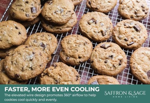 Cookie Cooling Rack Pack of 2, Heavy Duty Stainless Steel Cooling Racks for Cooking and Baking, 11.8 x 16.8 x 1 Inch, Dishwasher Safe, Rust Resistant, Fits Half Sheet Pan - size: 2 Pack Stainless Steel Cooling Rack