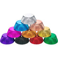 Sumind 200 Pieces Foil Cupcake Liners Metallic Standard Size 2 Inch Baking