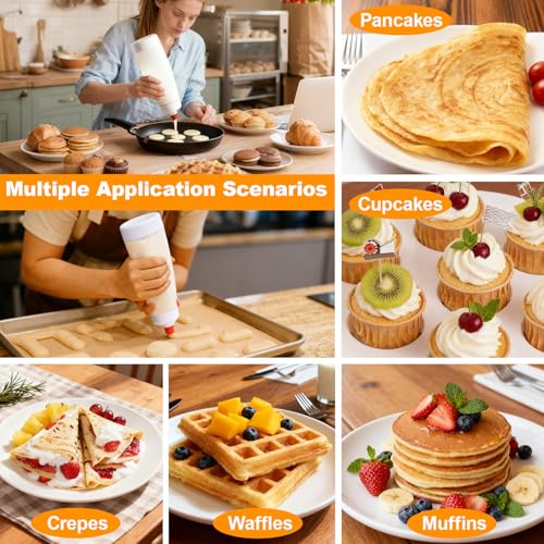 Pancake Batter Dispenser Bottle Kit (White) - color: White