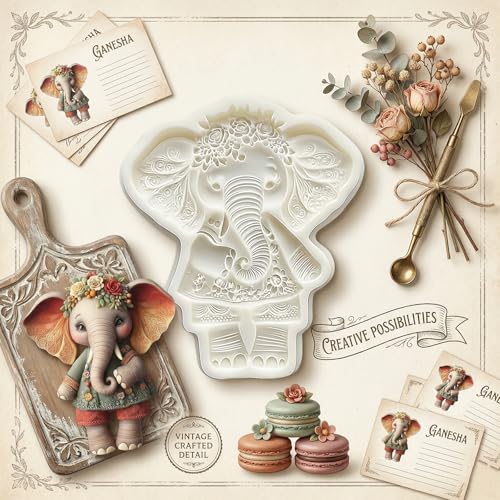 Wreath Elephant Silicone Mold for Fondant Cupcake Toppers Desserts - color: Elephant Silicone Molds