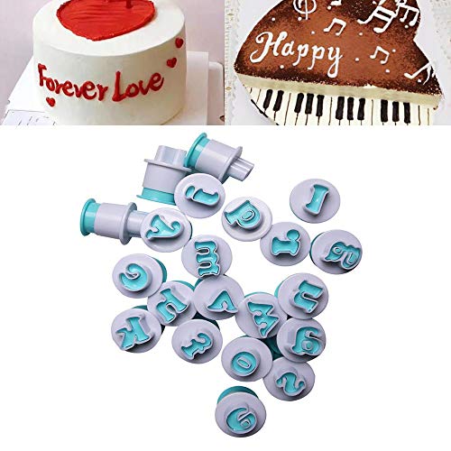 26PCS/Set Cookie Stamp Impress Cookie Cutters Alphabet Letter and Number Cake Biscuit Mold Letter Shape DIY Cookie Biscuit Alphabet Cake Tool Embosser Cutter (Lower Case Shape) - size: Style 3