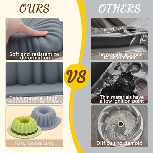 To encounter 51 Piece Silicone Baking Pan Set, Non-Stick Bakeware Set with Baking Pans, Reusable Donut Mold, Food-Grade Silicone Molds for Cakes, Cookies, Muffins, Bread, Light Grey - size: 51 Pcs Bakeware Sets